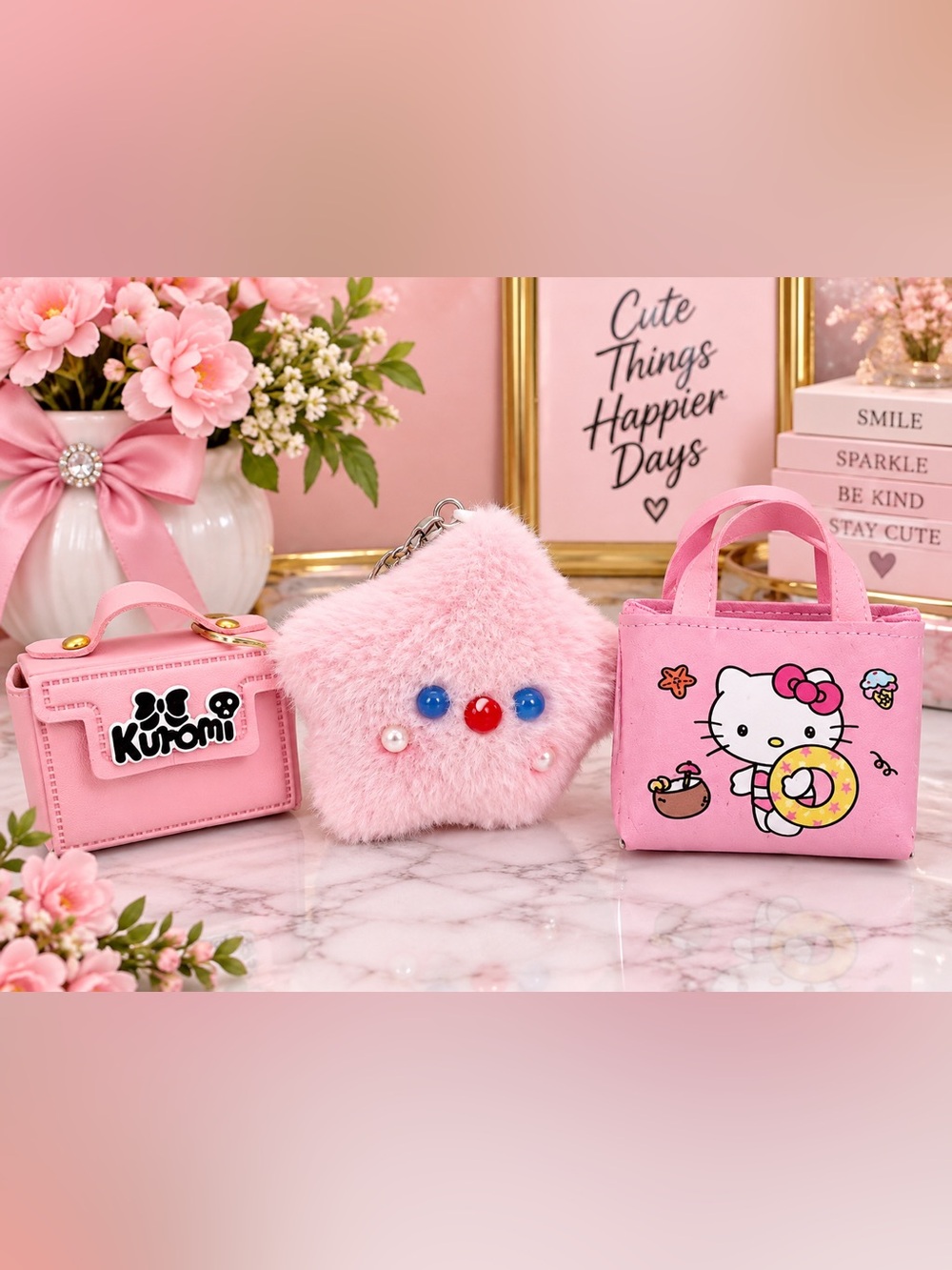 Hello kitty/ Kuromi keychain bundle